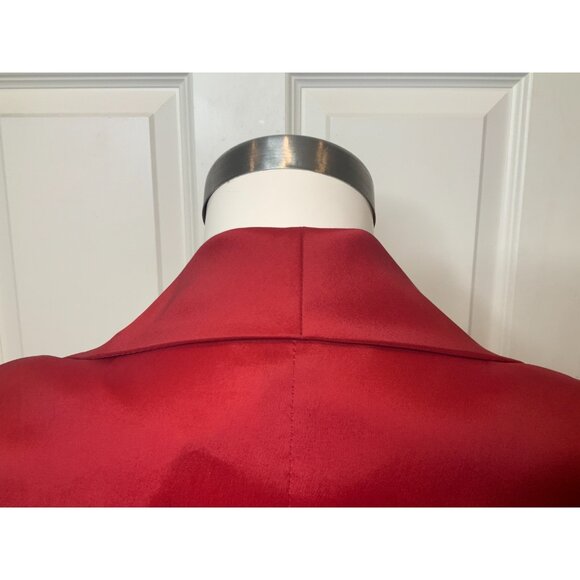 Tadashi Shoji Collection Red Shirred Taffeta Jewel Button Jacket, Size 10 - Picture 7 of 10